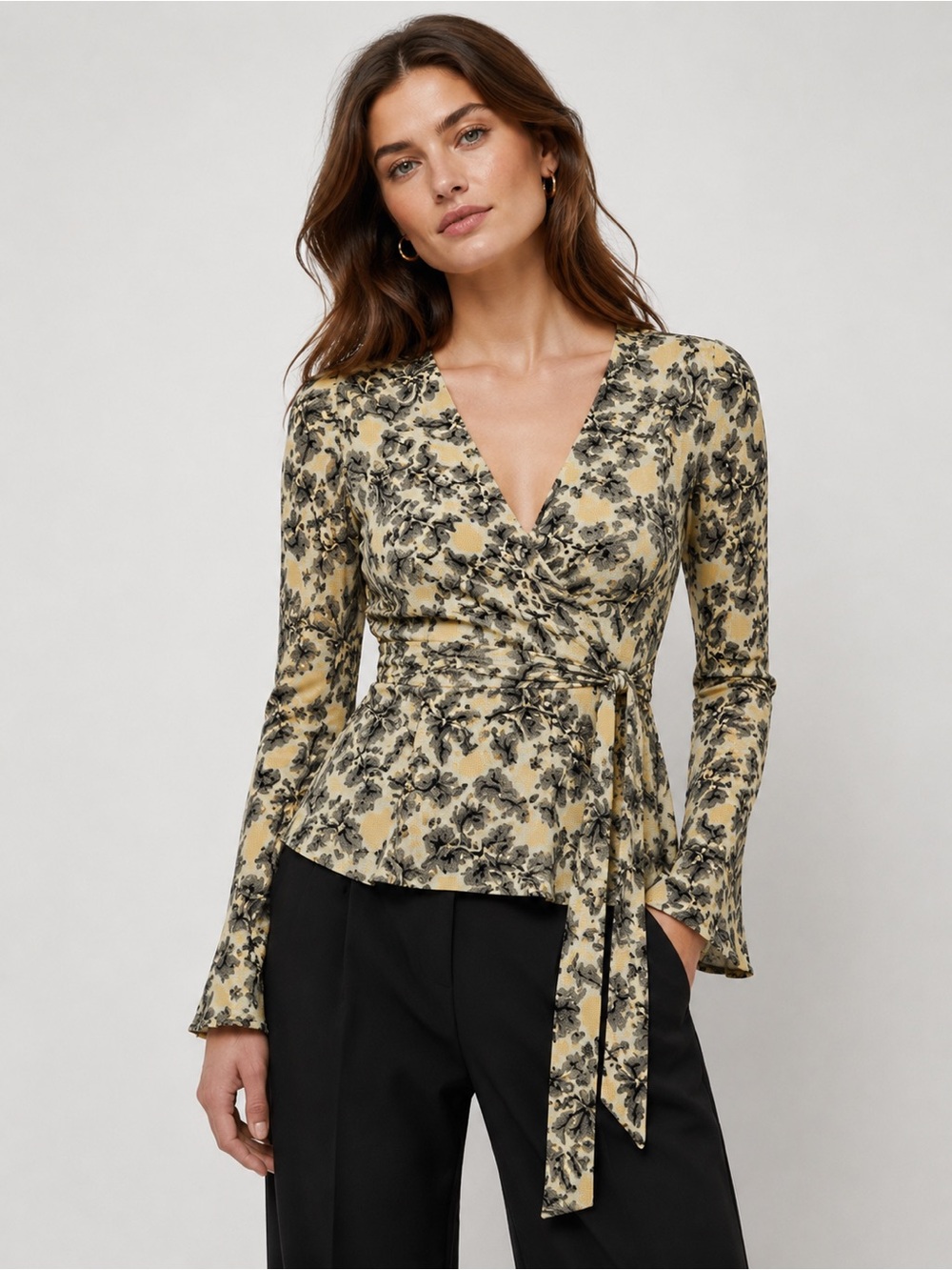 Proenza Schouler $645 Floral Printed Wrap Top Size 8